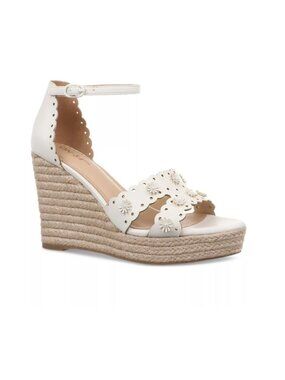 79$ on 34th Women's Theodoree Espadrille Wedge Sandals Size 9.5 White